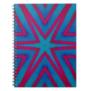 Star Red en Blue Geometric Notitieboek