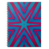 Star Red en Blue Geometric Notitieboek (Voorkant)