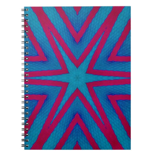 Star Red en Blue Geometric Notitieboek (Voorkant)