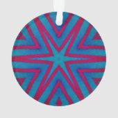 Star Red en Blue Geometric Ornament (achterkant)