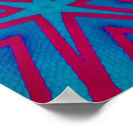 Star Red en Blue Geometric Poster (Hoek)