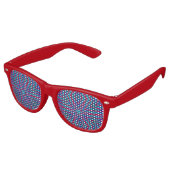 Star Red en Blue Geometric Retro Zonnebril (Gekanteld)