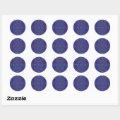 Star Red en Blue Geometric Ronde Sticker (Vel)