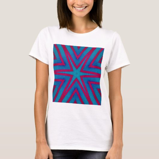 Star Red en Blue Geometric T-shirt (Voorkant)