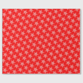 Star Red Wrapping Paper Cadeaupapier (Vlak)