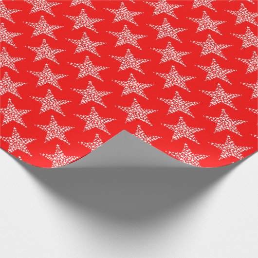 Star Red Wrapping Paper Cadeaupapier (Hoek)
