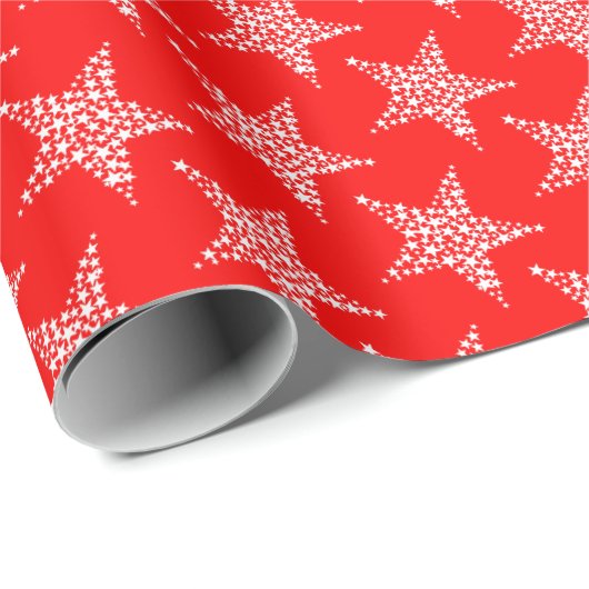 Star Red Wrapping Paper Cadeaupapier (Rol Hoek)