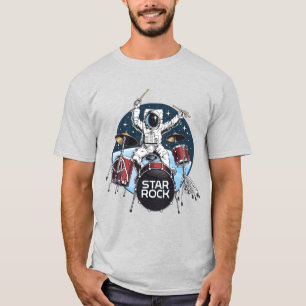 Star Rock Astronaut Drummer – Cosmusicale Ruimtemu T-shirt
