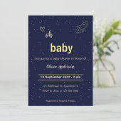 Star Rocket Uit Deze Wereld Baby shower Kaart (Staand voorkant)