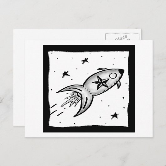 Star Rocketship - en Briefkaart (Voorkant / Achterkant)