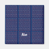 Star Rood Wit/Blauw Magneet (Voorkant)