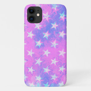 Star Roze Blauw Art Telefoon Case