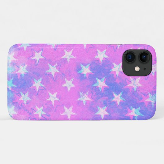 Star Roze Blauw Art Telefoon Case (Achterkant (horizontaal))