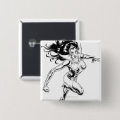 Star Sapphire 3 Vierkante Button 5,1 Cm (Voorkant /achterkant)