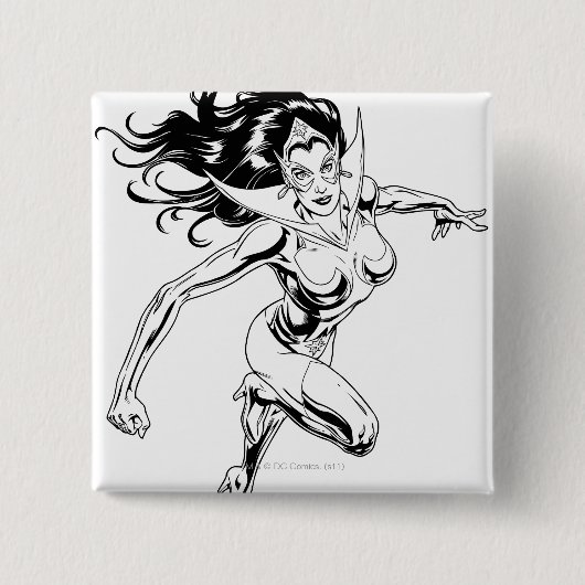 Star Sapphire 3 Vierkante Button 5,1 Cm (Voorkant)