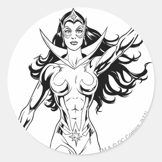 Star Sapphire 6 Ronde Sticker (Voorkant)