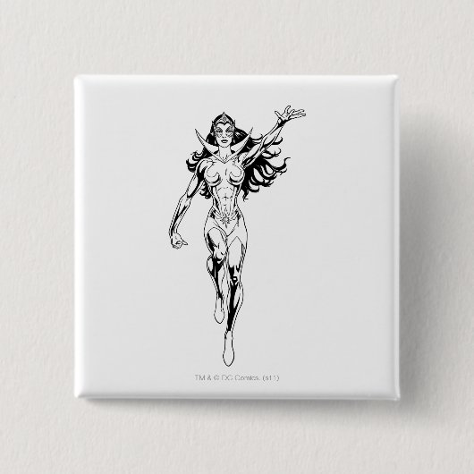 Star Sapphire 6 Vierkante Button 5,1 Cm (Voorkant)