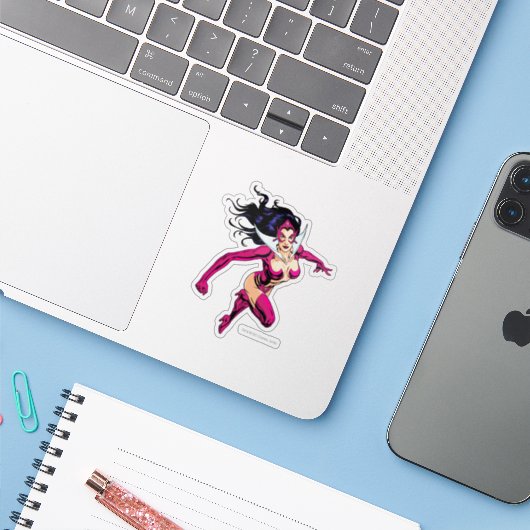 Star Sapphire Flying Sticker (Laptop met iPhone)