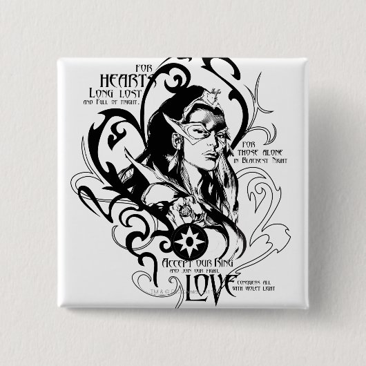 Star Sapphire Graphic 2 Vierkante Button 5,1 Cm (Voorkant)