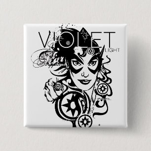 Star Sapphire Graphic 4 Vierkante Button 5,1 Cm