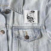 Star Sapphire Graphic 5 Vierkante Button 5,1 Cm (In situ)