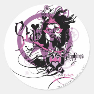 Star Sapphire Graphic 6 Ronde Sticker