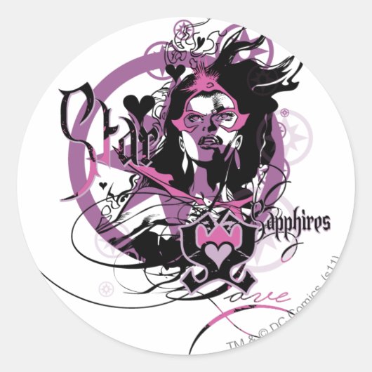 Star Sapphire Graphic 6 Ronde Sticker (Voorkant)