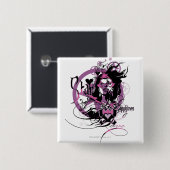 Star Sapphire Graphic 6 Vierkante Button 5,1 Cm (Voorkant /achterkant)