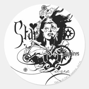 Star Sapphire Graphic 7 Ronde Sticker