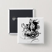 Star Sapphire Graphic 7 Vierkante Button 5,1 Cm (Voorkant /achterkant)