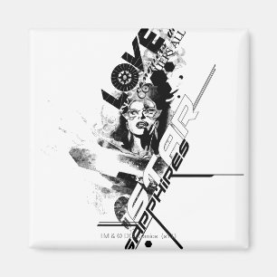 Star Sapphire Graphic 9 Magneet