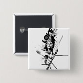 Star Sapphire Graphic 9 Vierkante Button 5,1 Cm (Voorkant /achterkant)