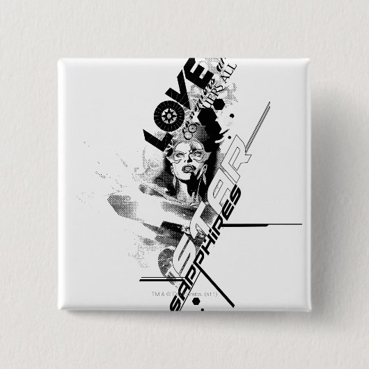 Star Sapphire Graphic 9 Vierkante Button 5,1 Cm (Voorkant)