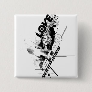 Star Sapphire Graphic 9 Vierkante Button 5,1 Cm