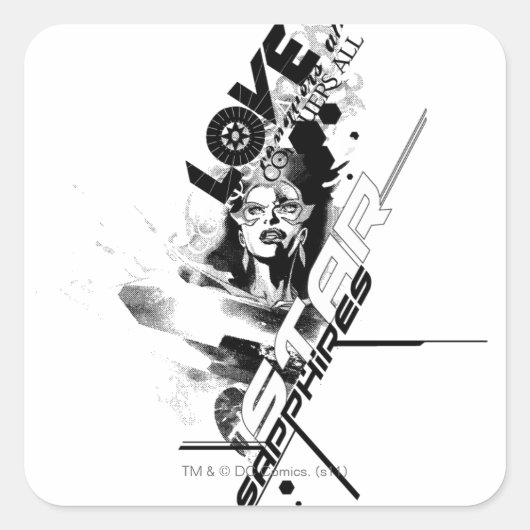 Star Sapphire Graphic 9 Vierkante Sticker (Voorkant)