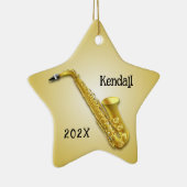 Star Saxophone Player Gepersonaliseerd Ornament (Rechts)