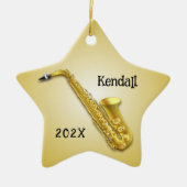 Star Saxophone Player Gepersonaliseerd Ornament (Voorkant)