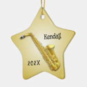 Star Saxophone Player Gepersonaliseerd Ornament (Links)