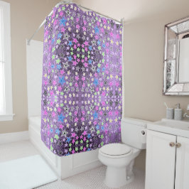 Star Scribble Pastel Douchegordijn