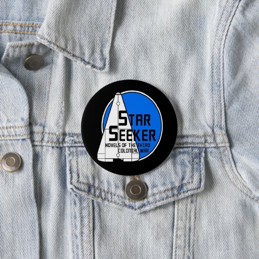 Star Seeker Blue Logo Button - 3 inch (In situ)