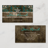 Star Shabby Suede Rustic Blauwgroen Brown H Visitekaartje (Voorkant / Achterkant)