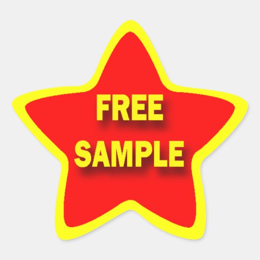 Star Shape FREE SAMPLE Retail Sticker (Voorkant)