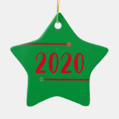 Star Shaped 2020 Persoonlijke kerstmis Keramisch Ornament (Voorkant)