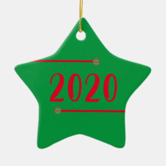 Star Shaped 2020 Persoonlijke kerstmis Keramisch Ornament (Voorkant)