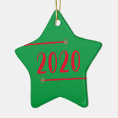 Star Shaped 2020 Persoonlijke kerstmis Keramisch Ornament (Links)