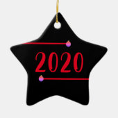 Star Shaped 2020 Persoonlijke kerstmis Keramisch Ornament (Voorkant)