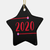Star Shaped 2020 Persoonlijke kerstmis Keramisch Ornament (Links)