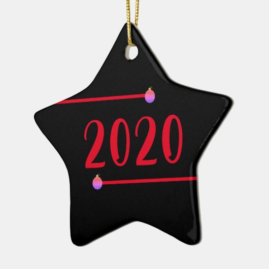 Star Shaped 2020 Persoonlijke kerstmis Keramisch Ornament (Links)