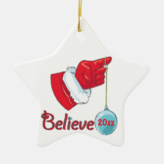 Star Shaped Believe Keramisch Ornament