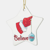 Star Shaped Believe Keramisch Ornament (Links)
